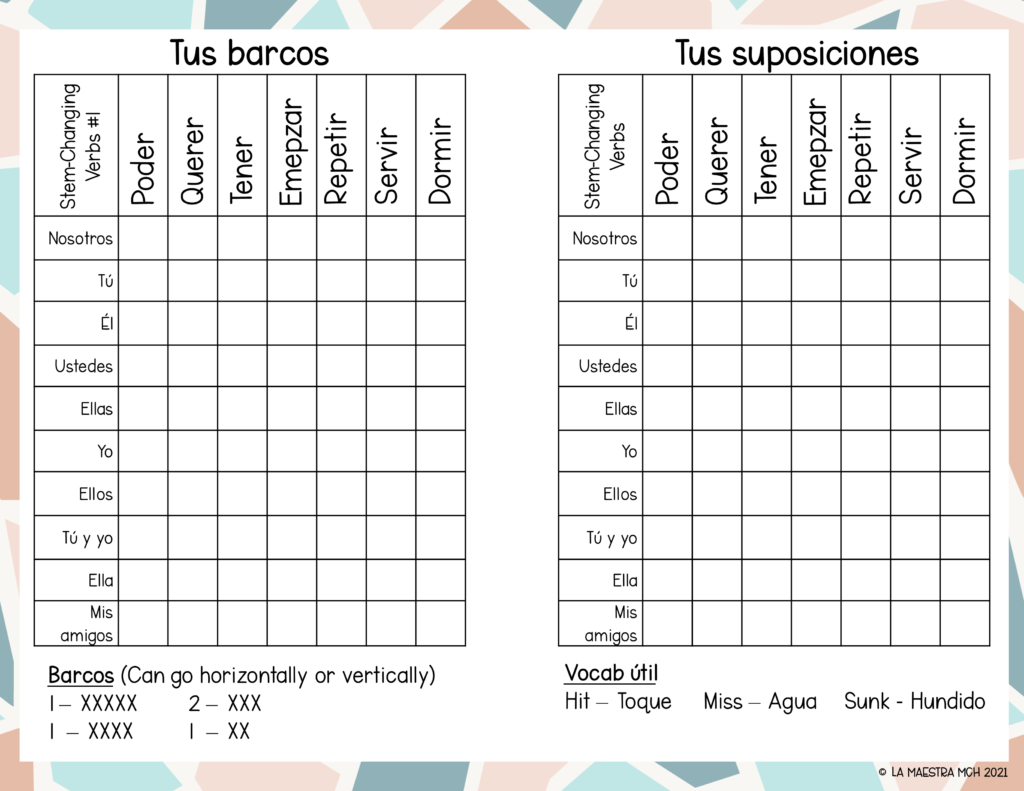 22 Spanish Stem-Changing Verb Activities - La Maestra McH Throughout Stem Changing Verbs Worksheet
